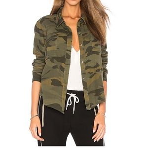 Camo Button Down Shirt in Military Olive Splendid